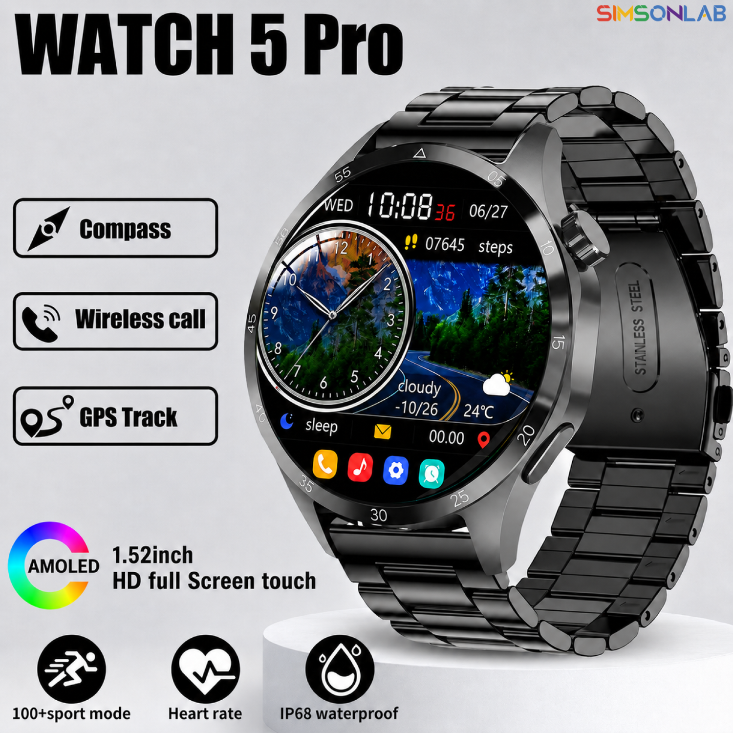 2026 New Smart Watch Men AMOLE - Badminton Online avaliação e preço