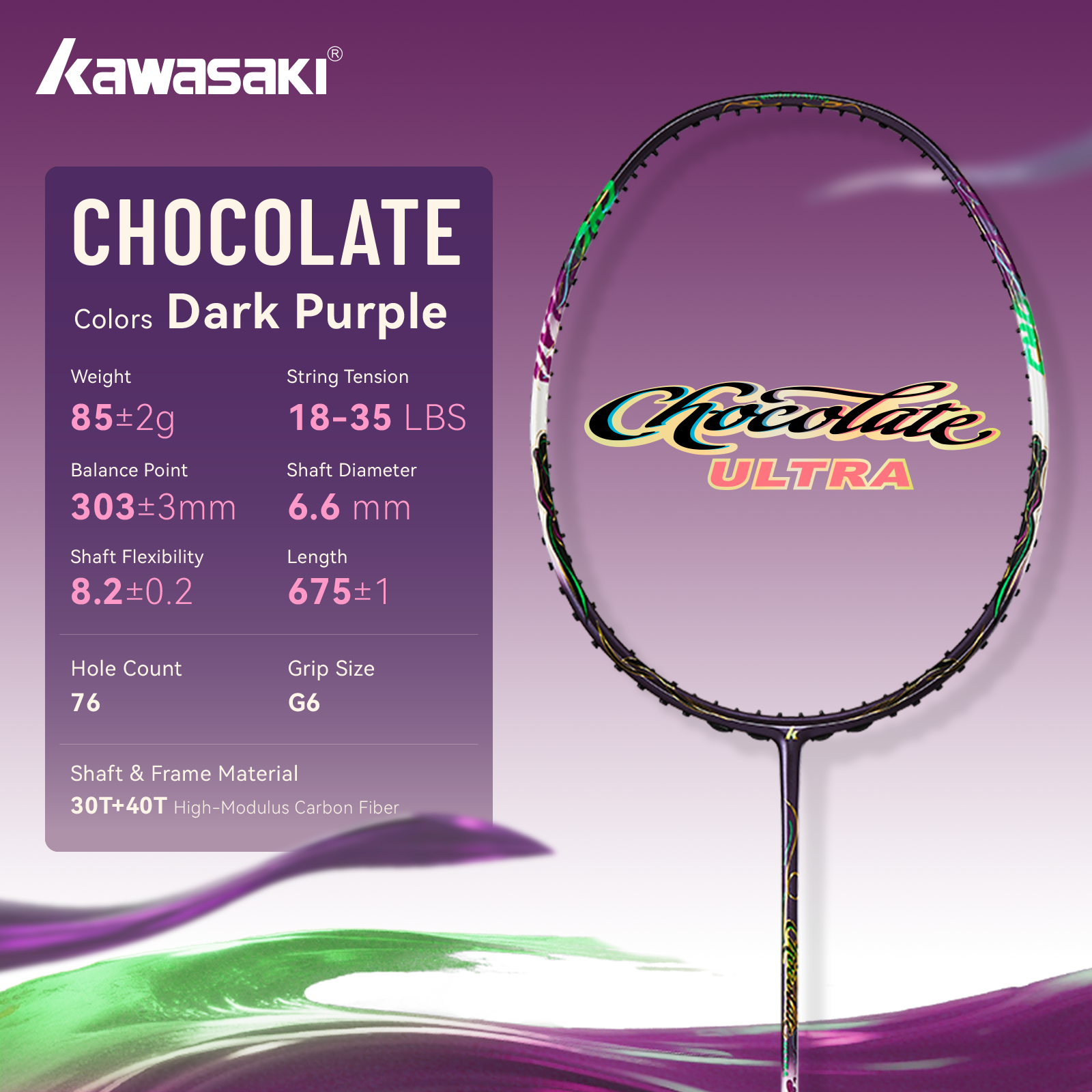 Kawasaki CHOCOLATE ULTRA 4U Ca - Badminton Single avaliação e preço